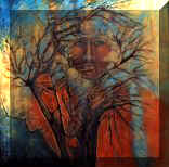 "Visage Boral", huile sur toile, (40pouces sur 40 pouces)